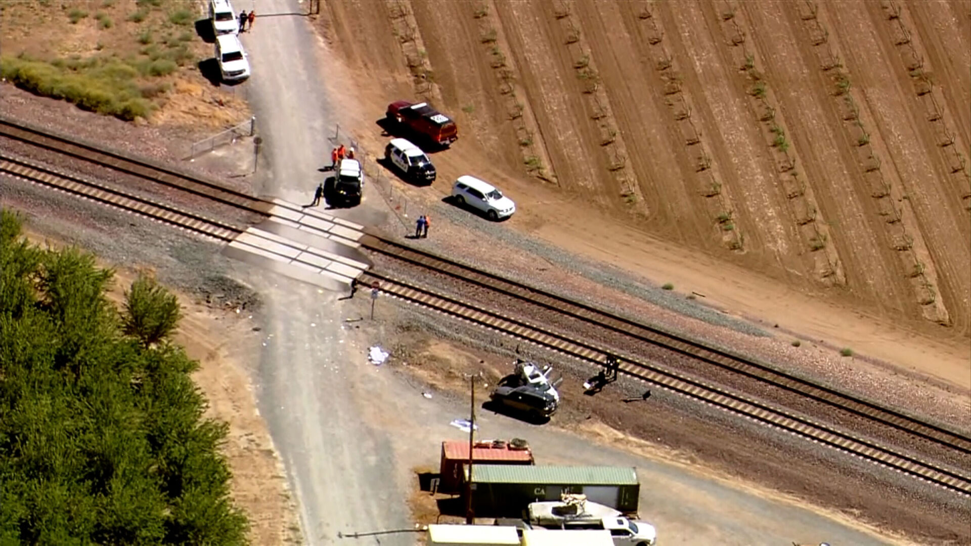 Train collides with vehicle at California intersection without crossing arms, killing three
